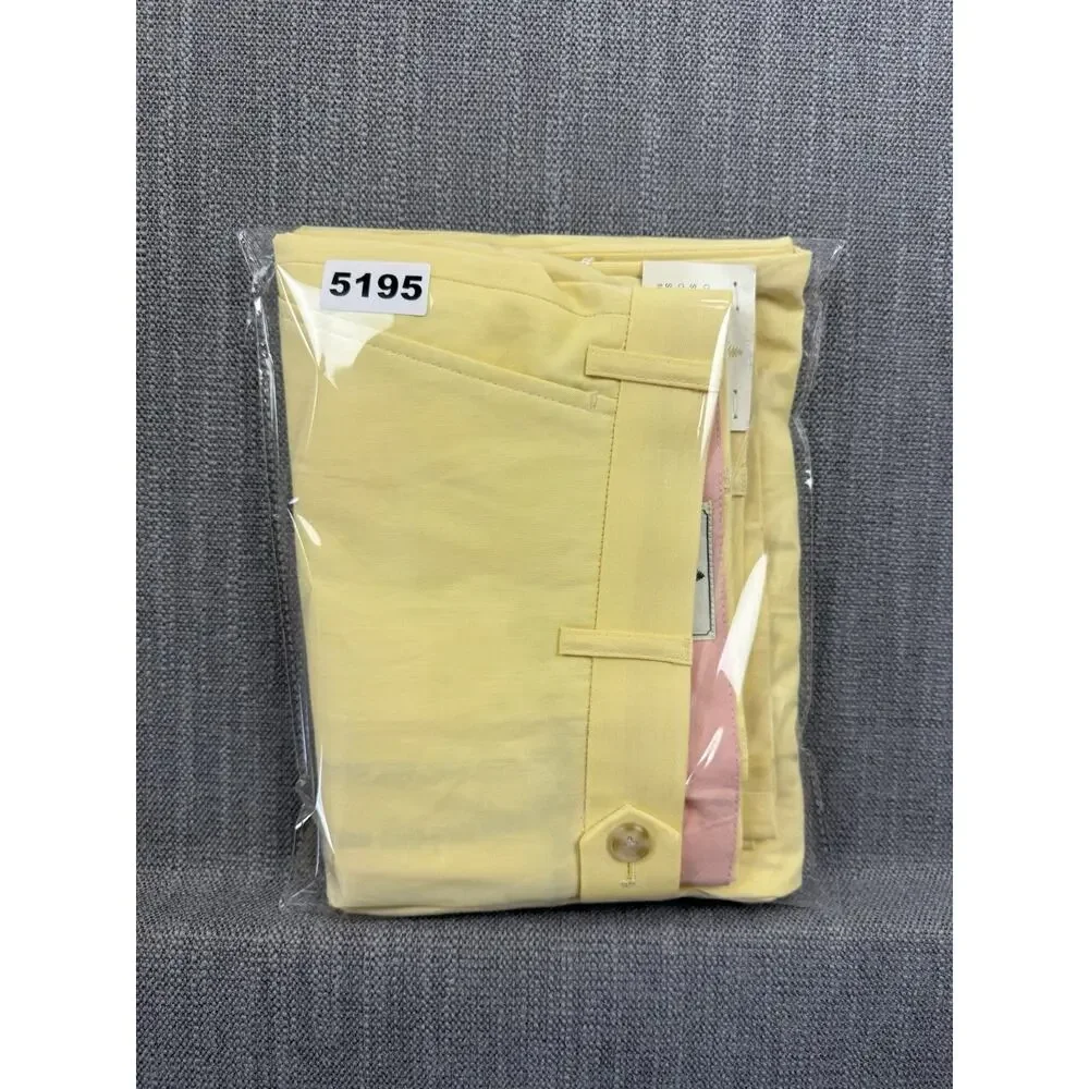 Southern Pines Golf Pants Men’s 36x32 Yellow Flat Front Cotton NWT Modern Fit